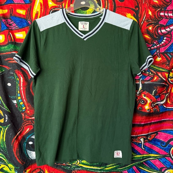 Abercrombie & Fitch Other - Vintage Y2K Abercrombie & Fitch Athletic Dept 92 Ringer V-Neck T-Shirt Large